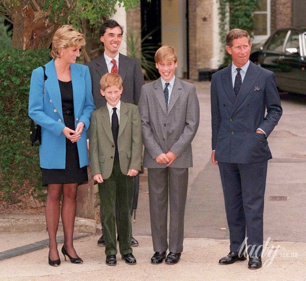 Принцеса Діана, принци Гаррі і Вільям, принц Чарльз, 1995 рік / © Getty Images