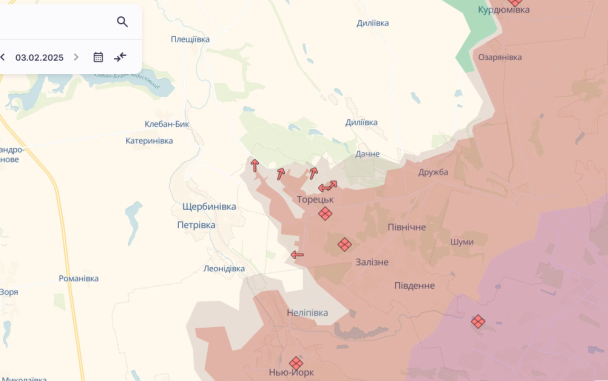 Торецьк на карті / © Deepstatemap