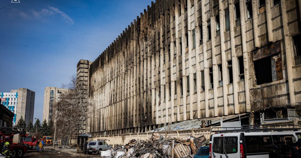 Destruction at an enterprise in Kharkiv as a result of a missile attack, March 20 / Photo: Department of the State Emergency Service of Ukraine in Kharkiv region