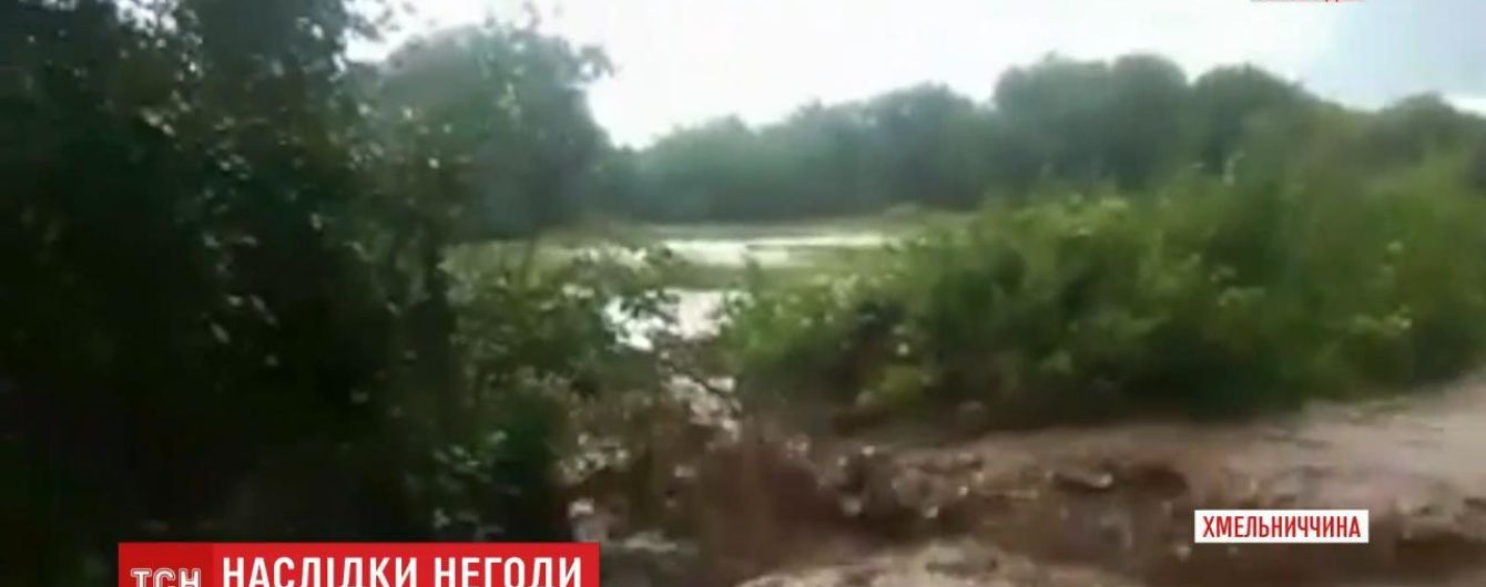 У Хмельницькій області сильна злива знищила городину та замулила будинки
