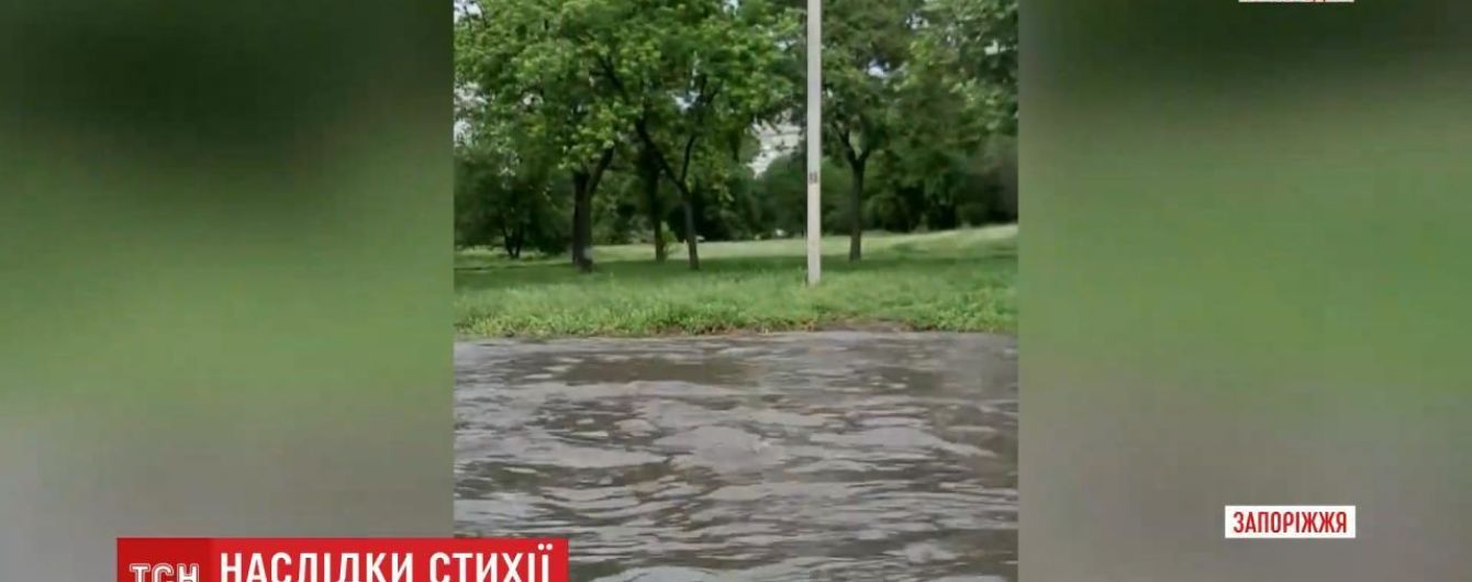 В Украине продолжается непогода: повалены деревья, разрушены автомобили и затоплены улицы и огороды