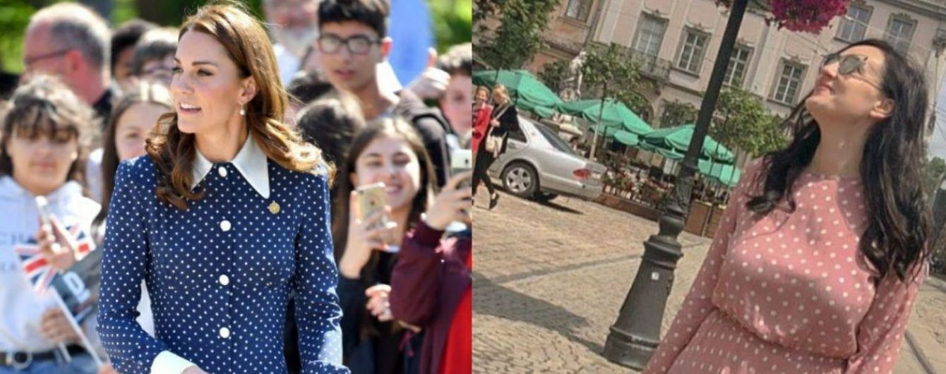 Люблять принт polka dot: битва образів герцогині Кембриджської vs Соломії Вітвіцької