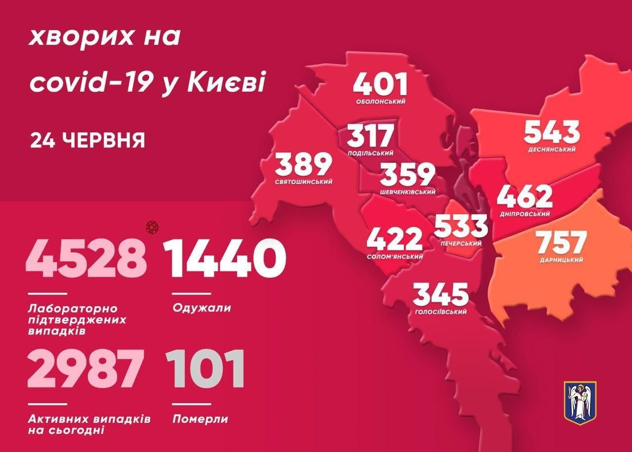 коронавірус мапа 24 червня