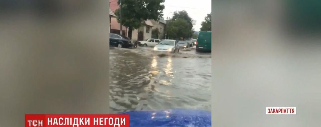 Мощный ливень накрыл Закарпатье: повреждены мосты и линии электропередач, повалены деревья