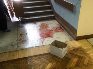 В Черкассах депутата облили кровью