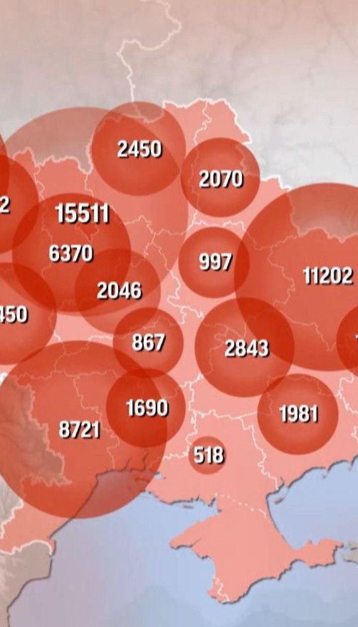 Количество больных коронавирусом за сутки в Украине увеличилась еще на 2411 украинца
