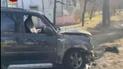 В Киеве сгорел припаркованный на газоне внедорожник: видео