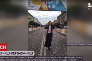 Львівська монахиня посіла перше місце у напівмарафоні у Луцьку