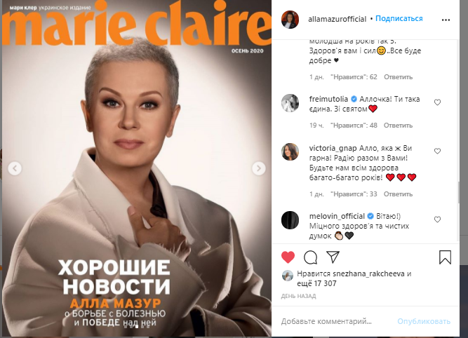Алла Мазур, привітання