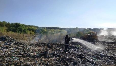 В Житомирской области вспыхнула свалка: огонь мог перекинуться на лес