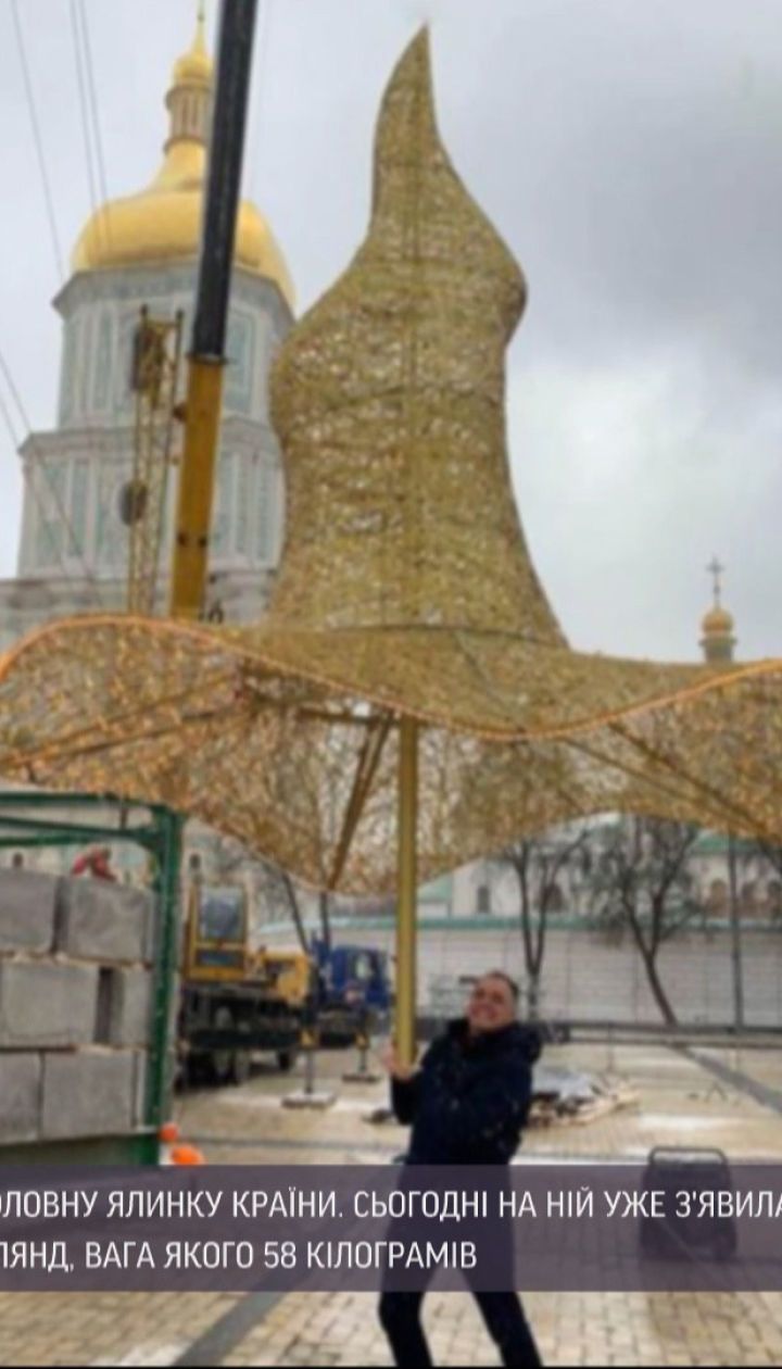 Елка в шляпе: в центре Киева монтируют главное дерево страны