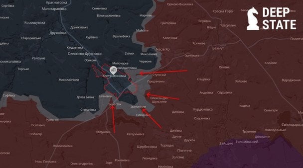 Бої за Покровськ, Мирноград і Костянтинівку - ворог нарощує сили / © Deepstatemap