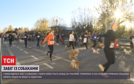 В Киеве устроили массовый забег с собаками