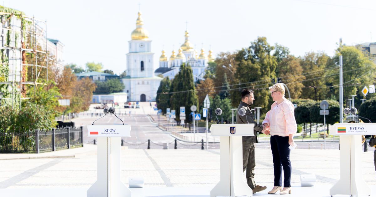 Президент України Володимир Зеленський та пані прем'єр-міністр Литви Інгріда Шимоніте