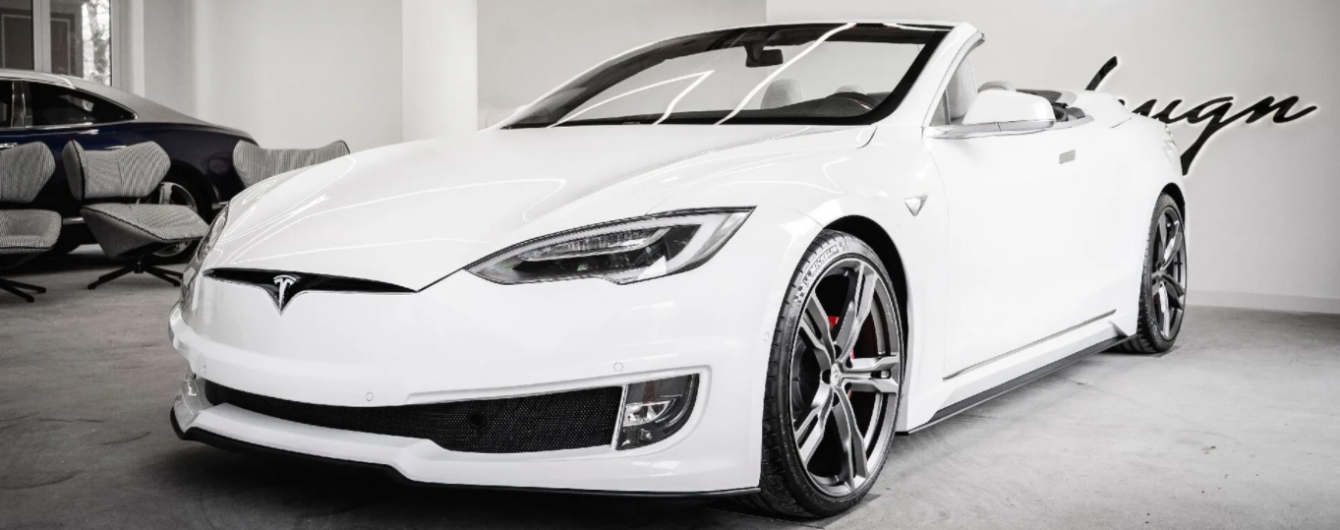 Електрокар Tesla Model S перетворили на кабріолет з двома дверима: фото