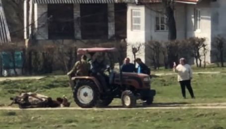"Варвары в XXI веке": возле Львова двое мужчин тянули мертвую корову по всему селу (видео)
