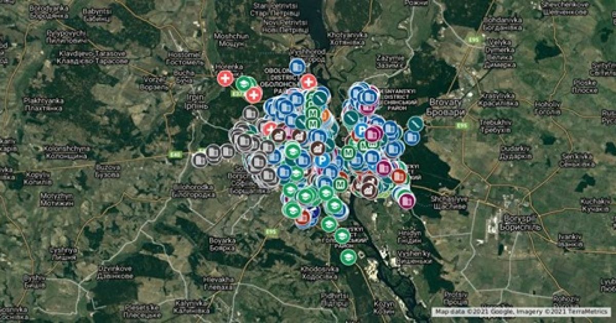 Обнародована интерактивная карта Киева с адресами подземных хранилищ