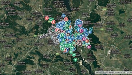 Обнародована интерактивная карта Киева с адресами подземных хранилищ