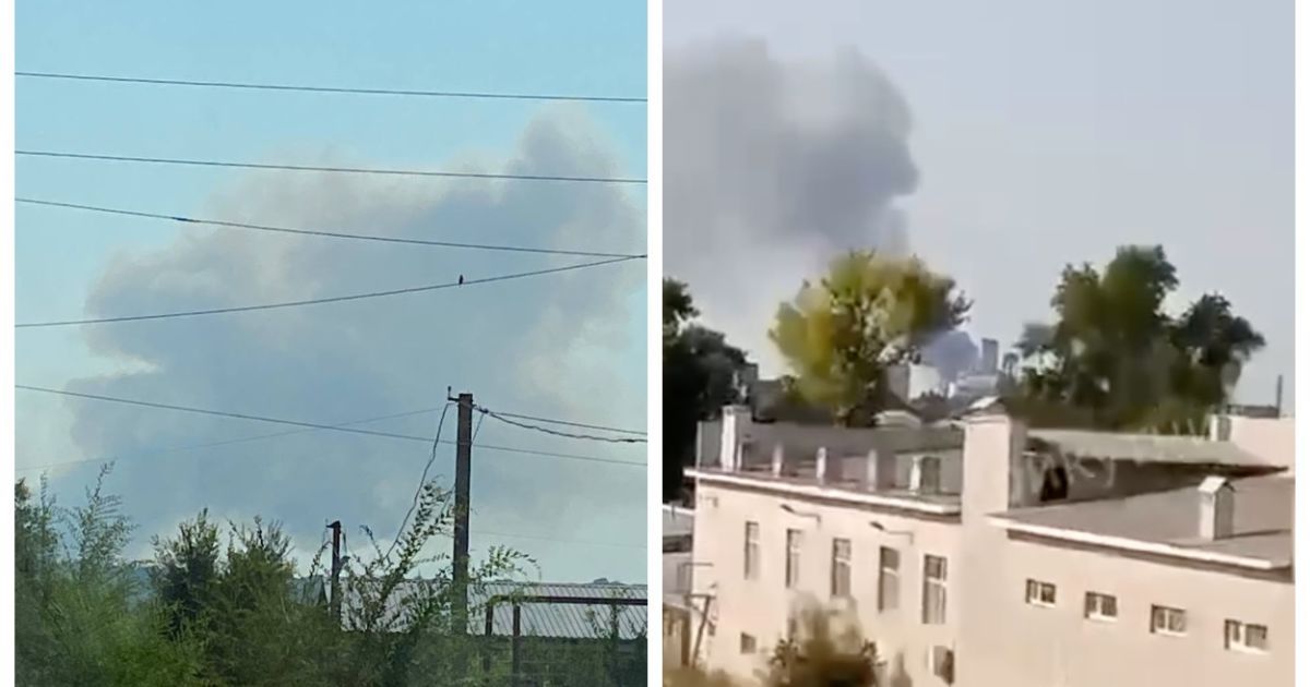 Дим після вибухів у Луганську 19 липня / Колаж: ТСН.ua