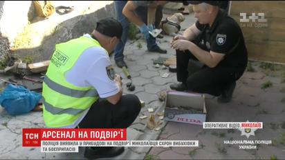 На подвір'ї миколаївця поліція виявила схрон вибухівки та боєприпасів