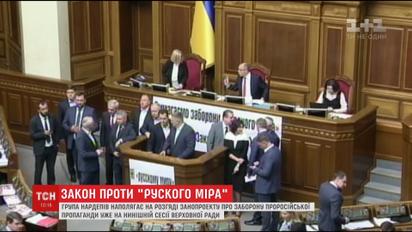 Группа нардепов требует рассмотрения законопроекта о запрете пророссийской пропаганды