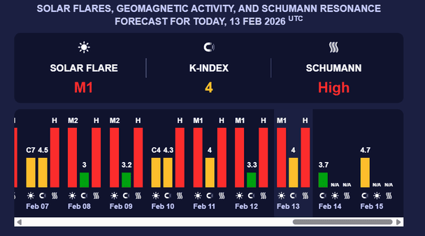 Магнитная буря 14 февраля. Фото: Meteoagent.