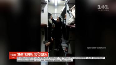 Уболівальники ФК "Карпати" розгромили три вагони потяга "Львів-Запоріжжя"