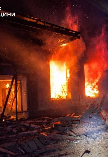 Пожежа на Одещині через нічну російську атаку
