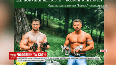 Обнаженные красавцы спасают бездомных кошек и собак