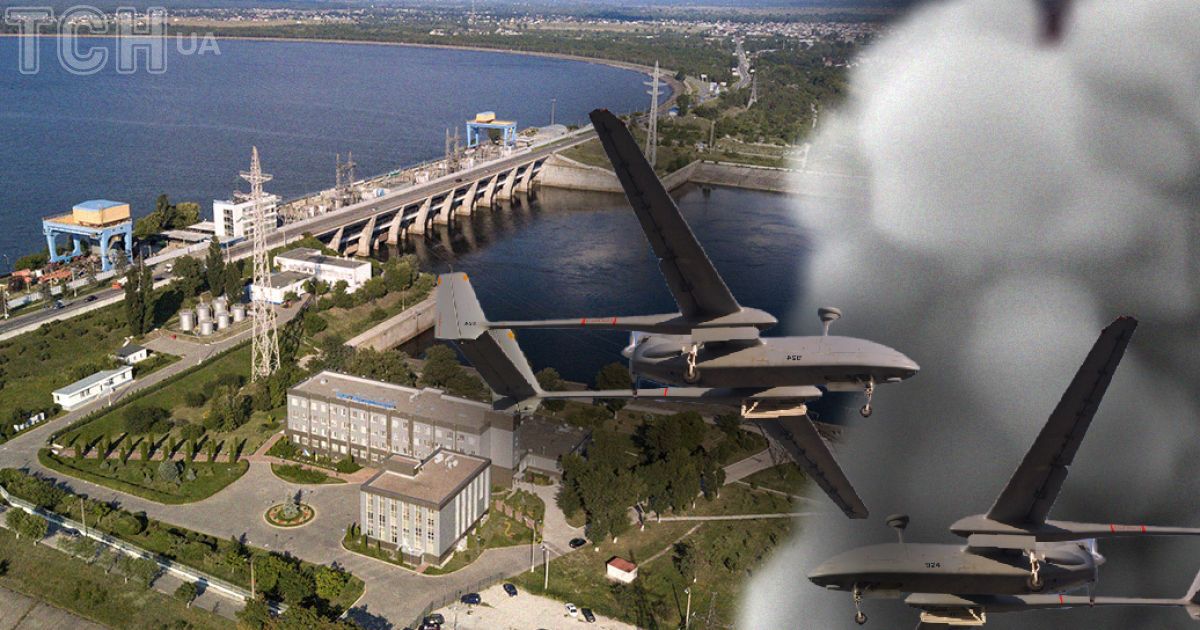 Ворожі дрони кружляють біля дамби Київської ГЕС / Колаж ТСН.ua