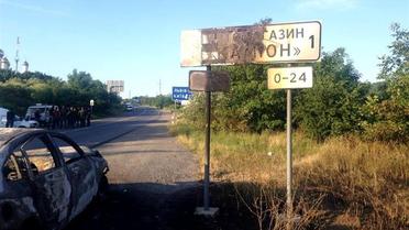 Последствия стрельбы на милицейском блокпосту. / © Мукачево.net