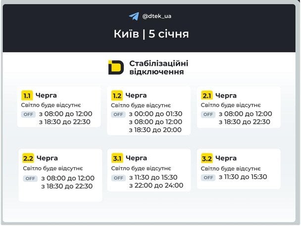 Відключення світла в Києві / © ДТЕК