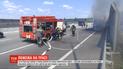 На въезде в Киев загорелась фура