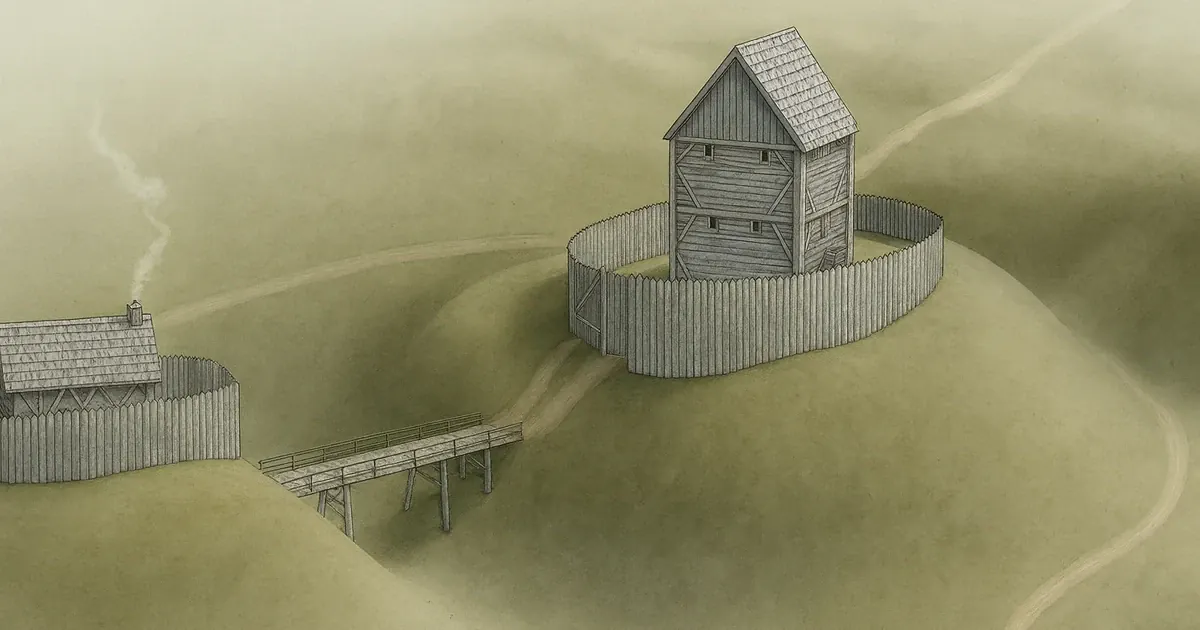 Середньовічний замок. Художнє уявлення: Археологічне бюро кантону Тургау