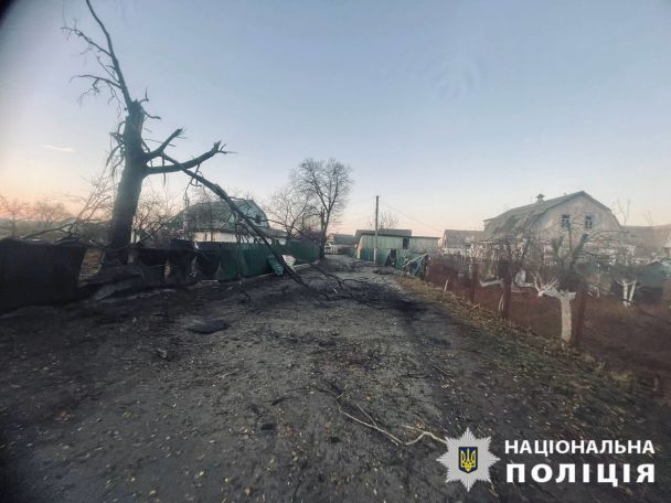 Последствия вражеской атаки в Киевскую область/Фото: МВД Украины
