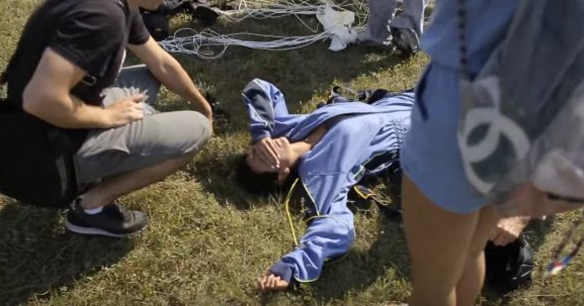 Настя Каменських оприлюднила моторошне відео свого приземлення під час стрибка з парашутом