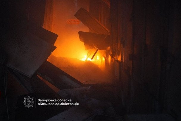 Под ударом РФ оказался один из рынков Запорожья. / © Запорожская ОВА