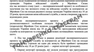 Стали відомі умови контракту для військовослужбовців віком 18-24 роки