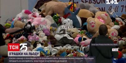 Хокеїстів у Пенсильванії закидали м'якими іграшками | Новини світу