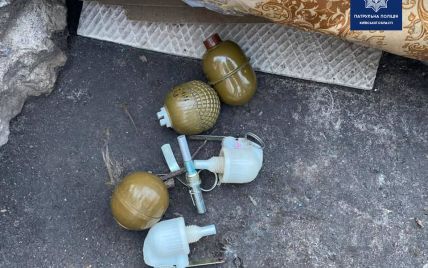 В Киевской области мужчина обнаружил боевые гранаты во дворе многоэтажки: фото