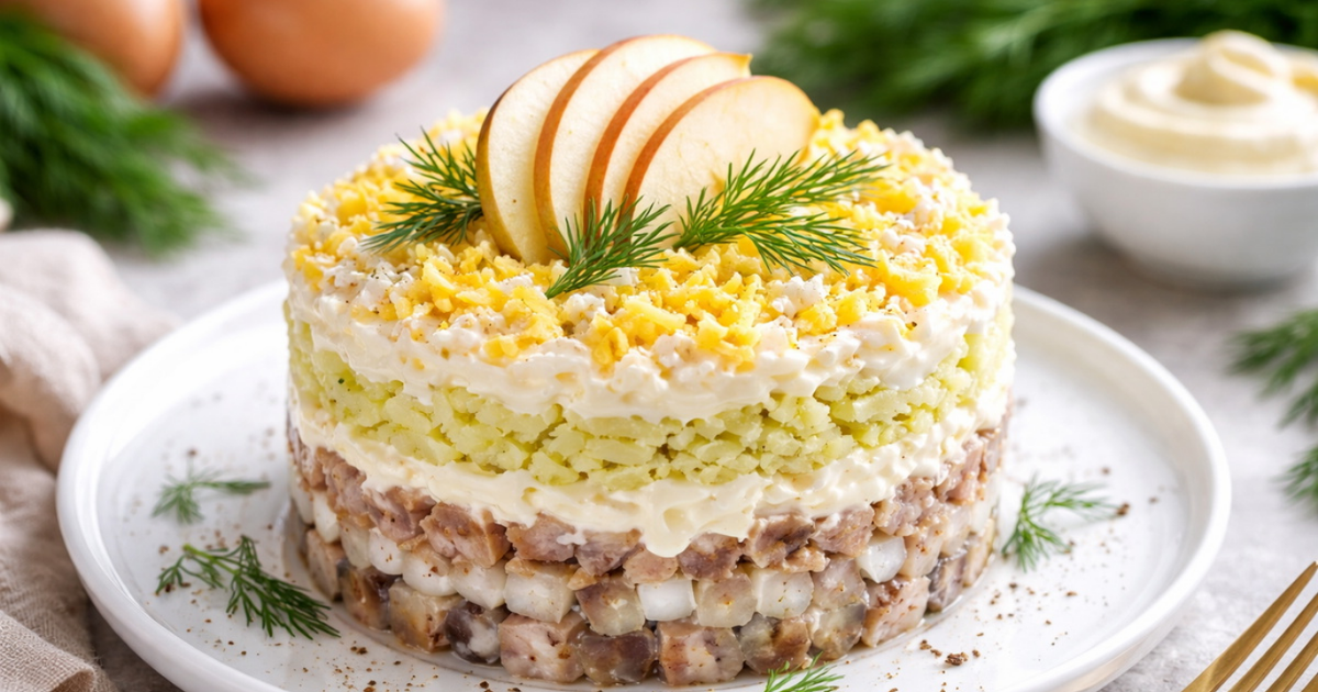 Рецепт салата из сельди за 10 минут