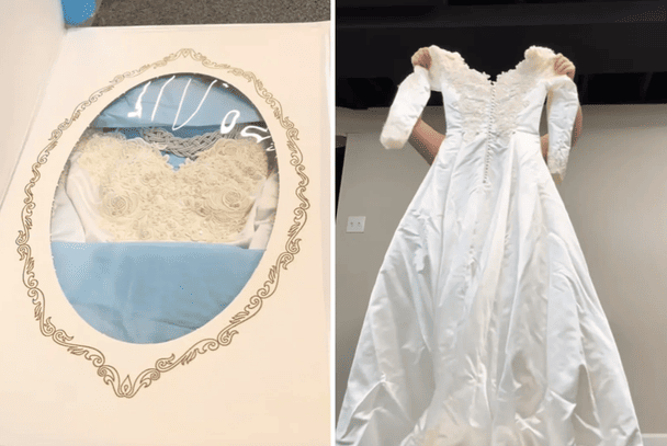 Знайдена на горищі весільна сукня / © TikTok @xkirimi