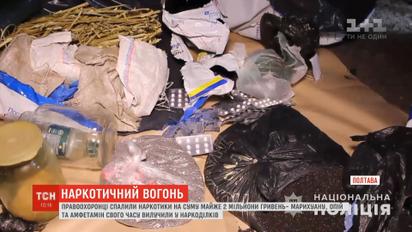 В Полтаве демонстративно сожгли наркотиков почти на 2 миллиона гривен