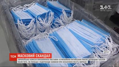 Європейська комісія призупинила поставки 10 млн захисних медичних масок, придбаних у Китаї