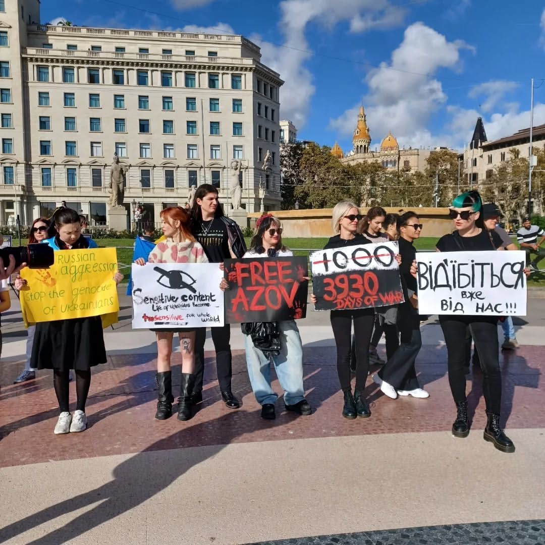 Глеб Оверчук на украинском митинге в Испании / © 