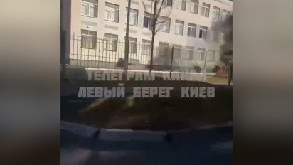 Атака на Киев сегодня: видео после падения обломков на территории школы