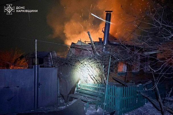 Последствия обстрела Харьковской области 1 января