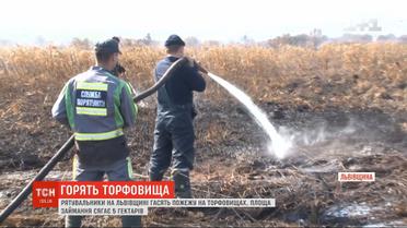 На Львовщине уже вторую неделю не могут потушить торфяники