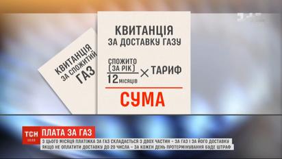Українці будуть отримувати дві платіжки за газ