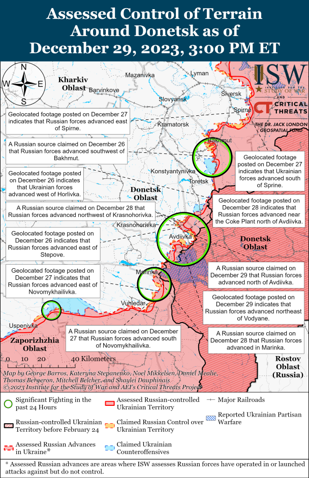 . Донеччина. Карта боїв .